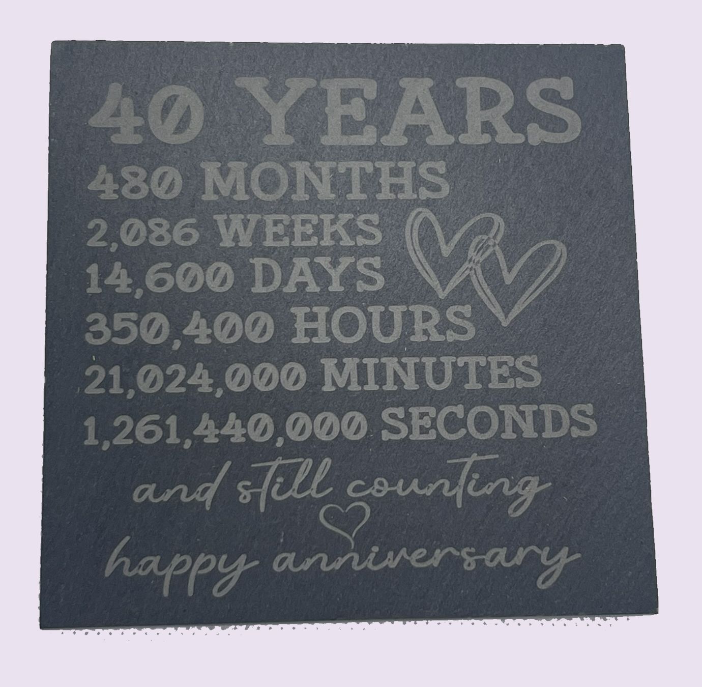 40 Years Anniversary Slate Coaster