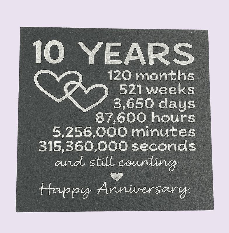 10 Years Anniversary Slate Coaster