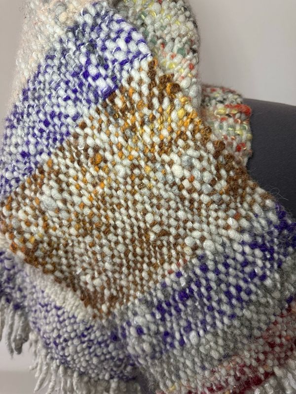 Hand Spun Wool Multi Coloured Scarf