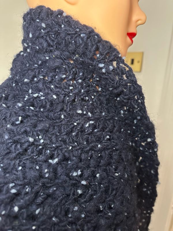 Long Triangular Navy Shawl