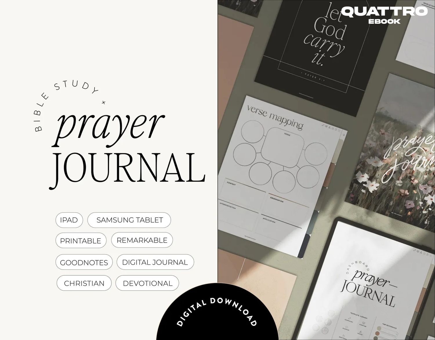 2× Bible Prayer Journal | Digital Hyperlinked PDF for iPad, Samsung, Remarkable, Printable using Goodnotes, Notability, Noteshelf, Noteful