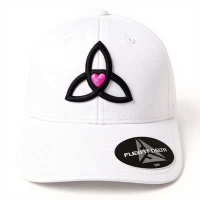 Flexfit Delta White Cap Neon Pink Heart