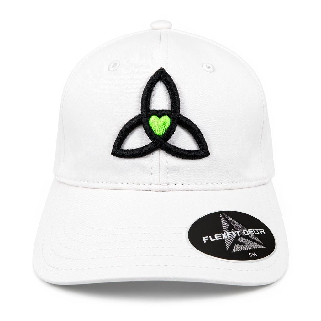 Flexfit Delta White Cap Lime Heart