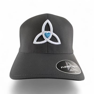 Flexfit Delta Gray Cap Blue Heart