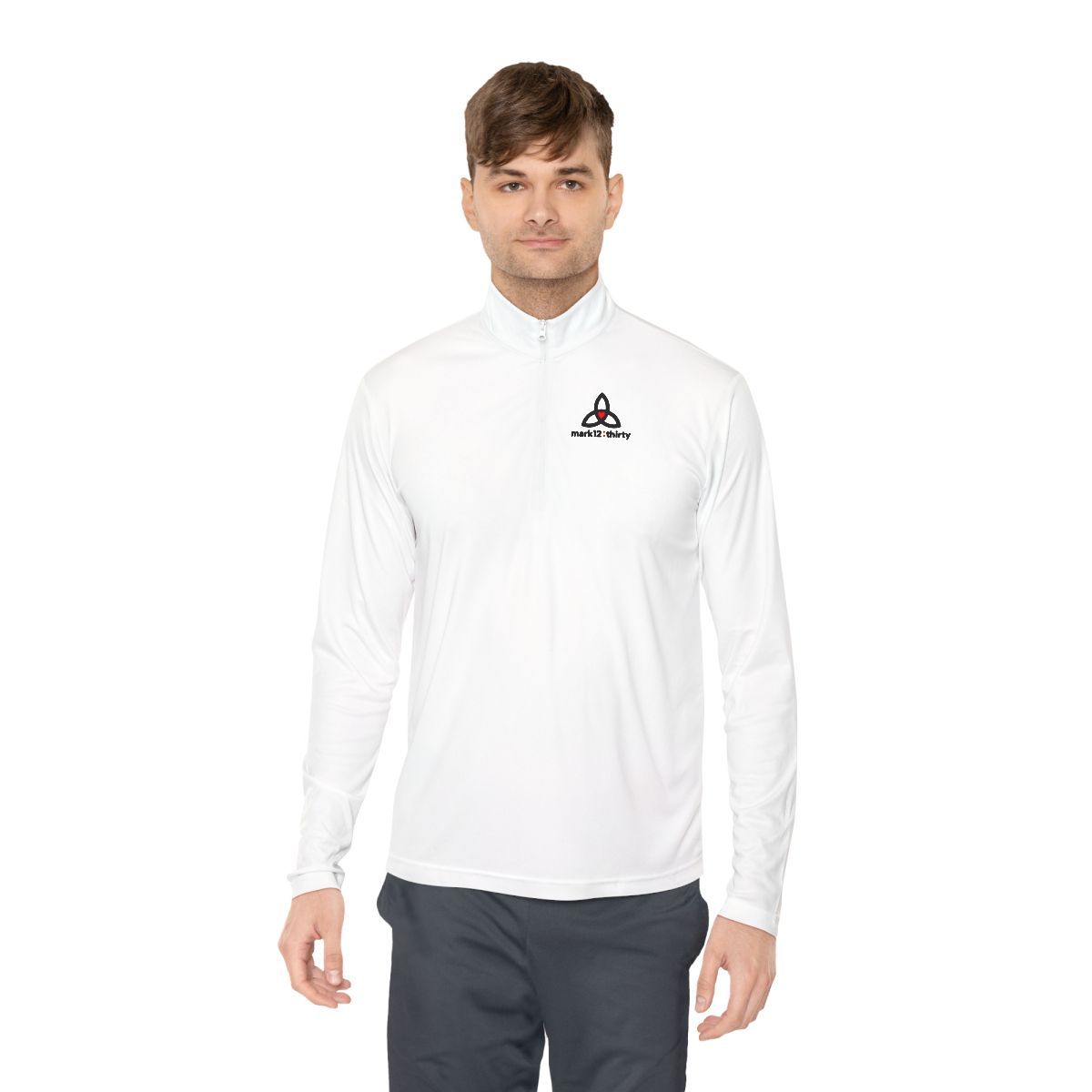 Unisex Quarter-Zip Pullover, Colors: White, Sizes: XS