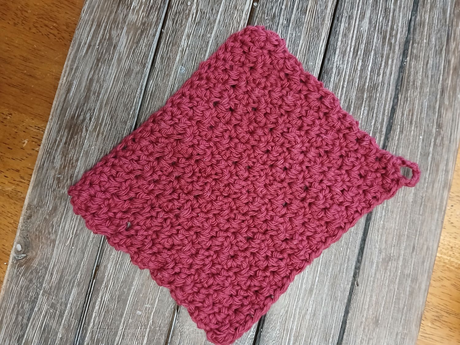 Handmade Wash Cloth (Maroon)