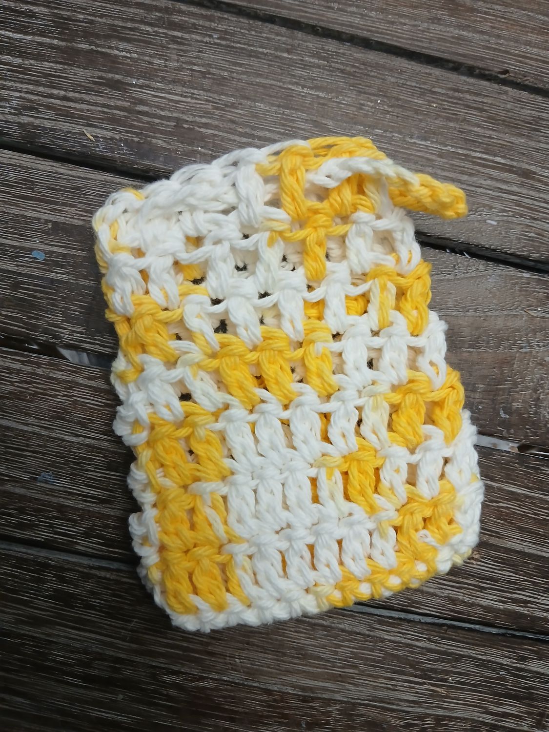 Handmade Soap Saver Bag (Yellow &amp; White)