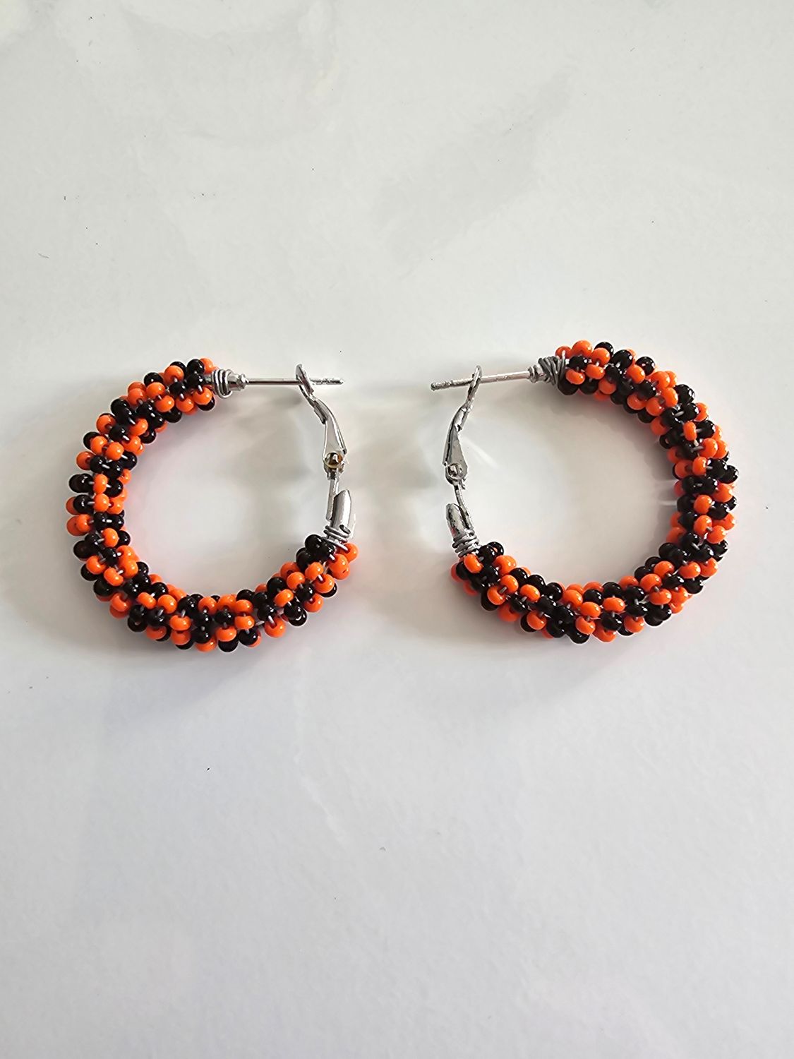 Small Hoops - Orange &amp; Black