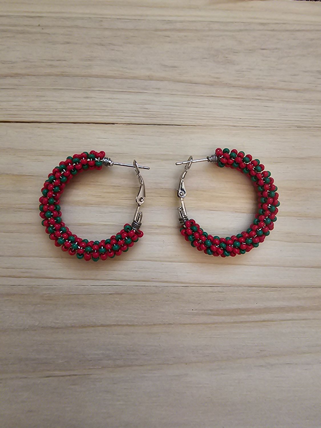 Small Hoops - Red &amp; Green