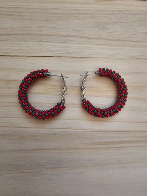 Small Hoops - Red &amp; Green