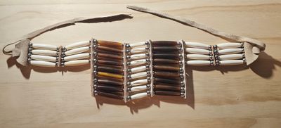 Choker - Bib with Amber Buffalo Horn &amp; Deer Bone