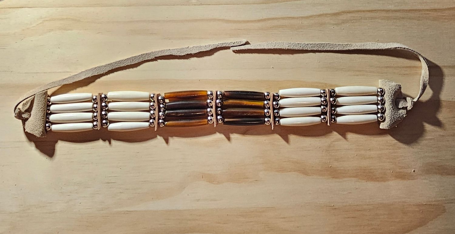 Choker - Amber Buffalo Horn &amp; Deer Bone