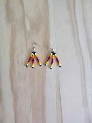 Dangle Earrings - Half Fire Colors
