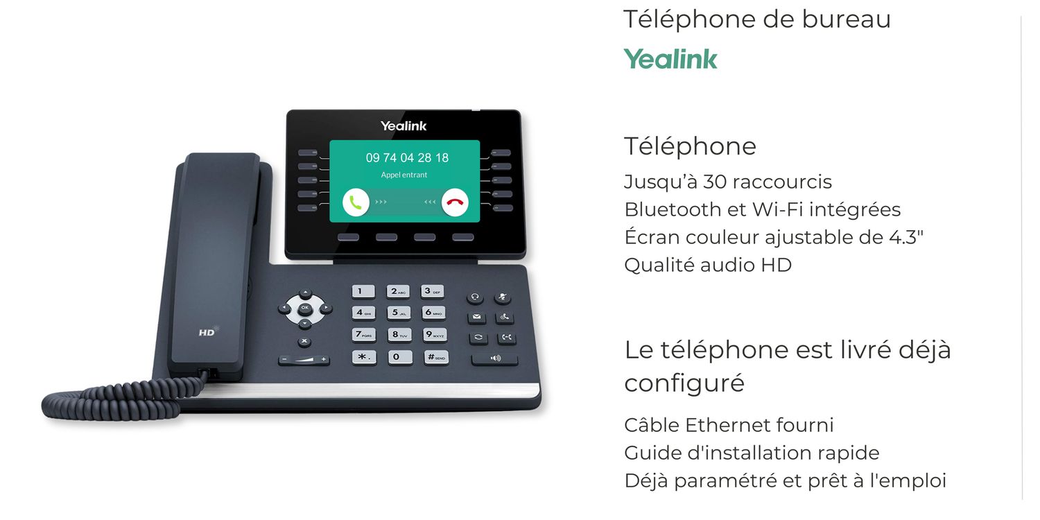Yealink T54W, Version: Téléphone seul