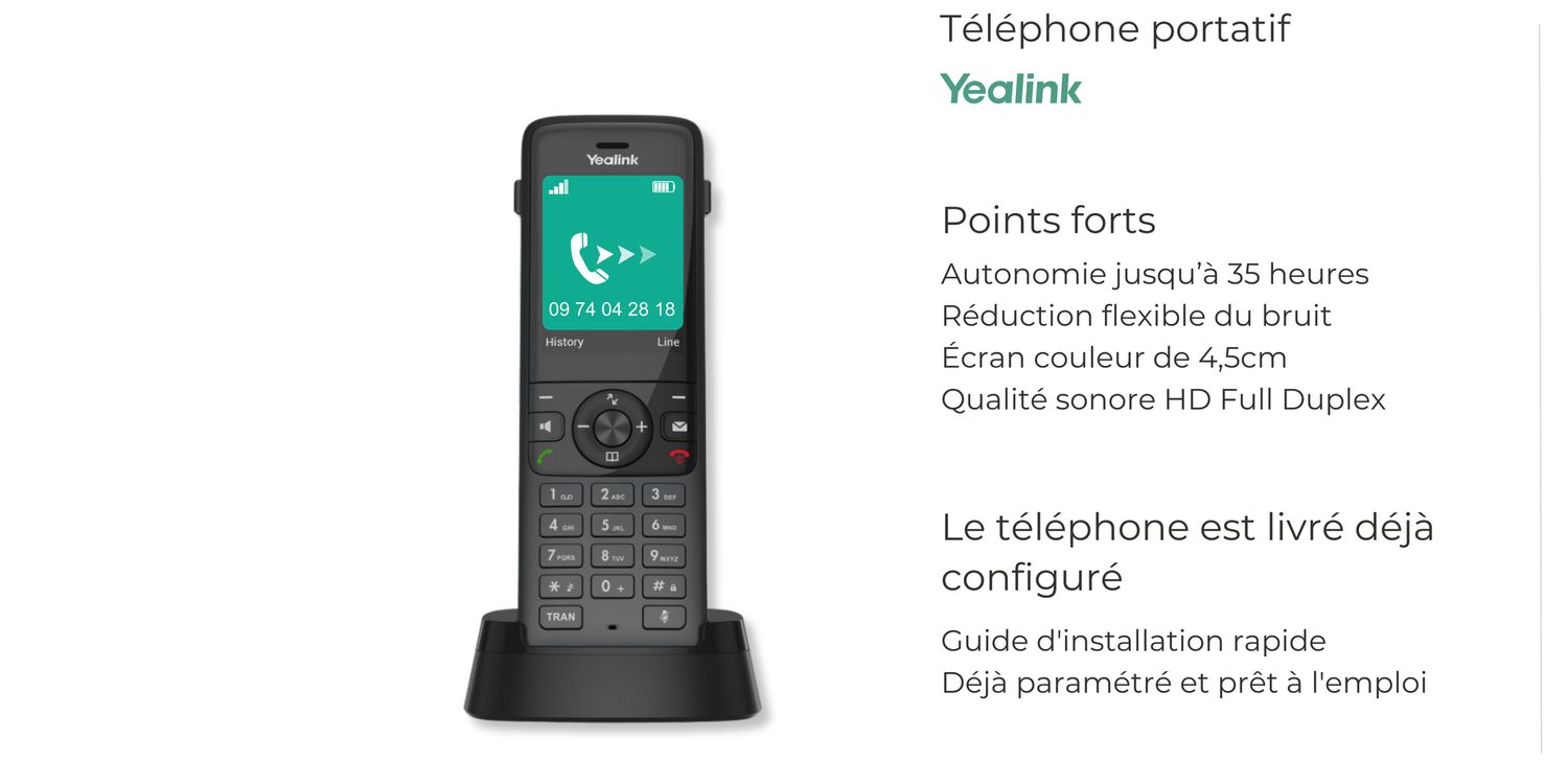 Yealink W77P, Borne téléphonique: Sans borne