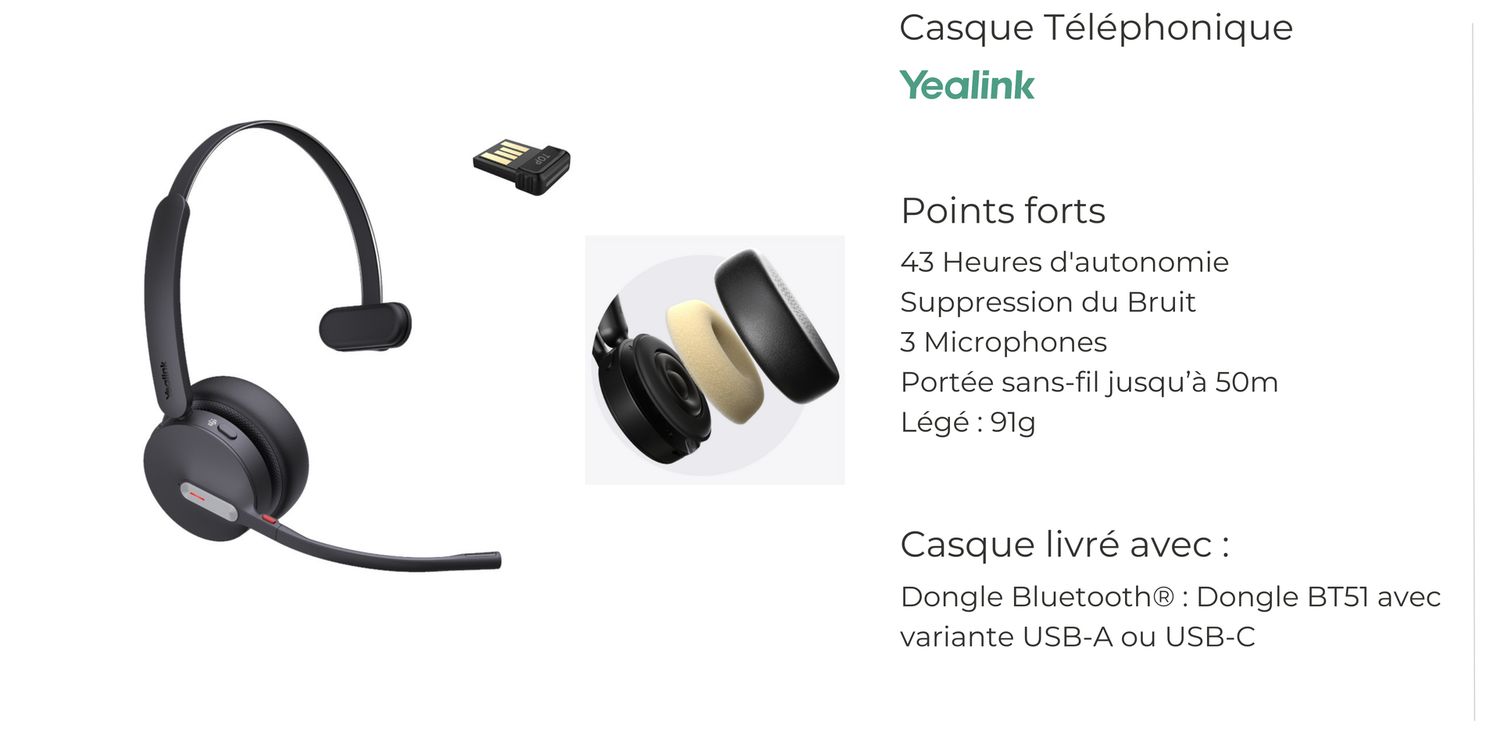 Casque Yealink BH70, Version: Mono