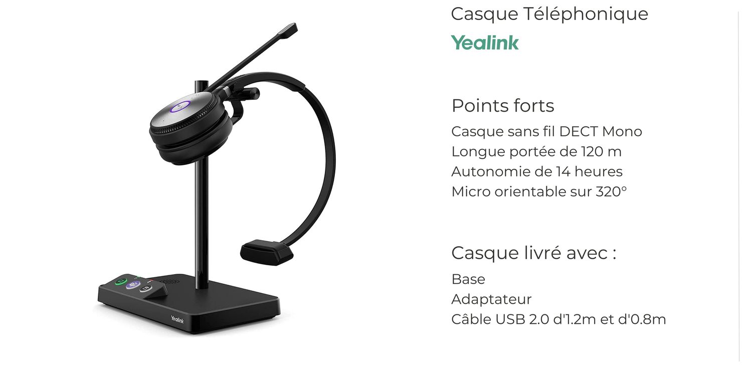 Casque Yealink WH62, Version: Mono