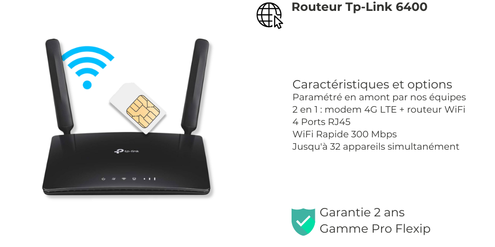 Routeur TP LINK 6400, Couleur: Noir