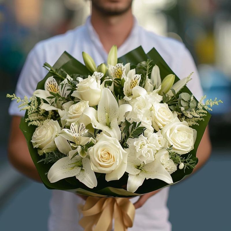 Simply White Sympathy Flower
