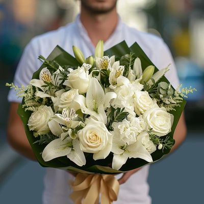 Simply White Sympathy Flower
