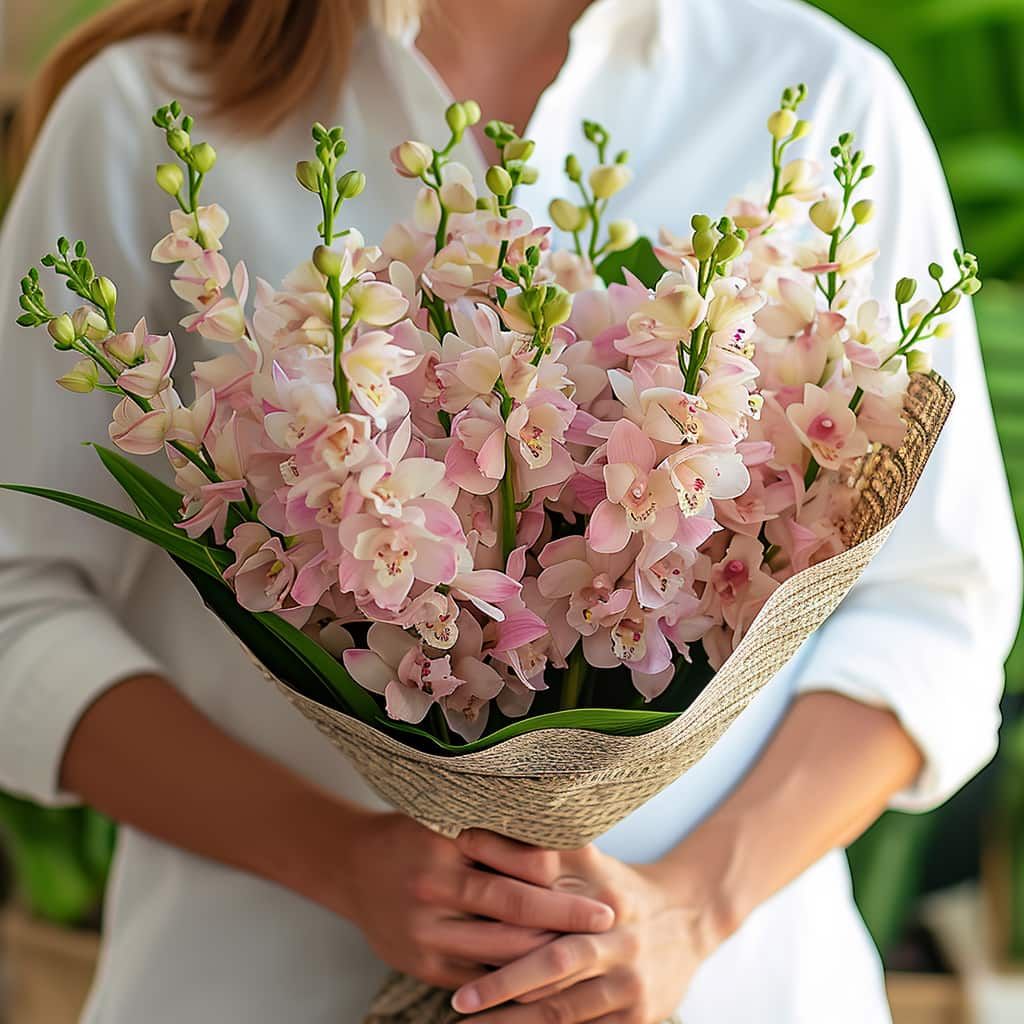Avalon Pink Orchids Bouquet