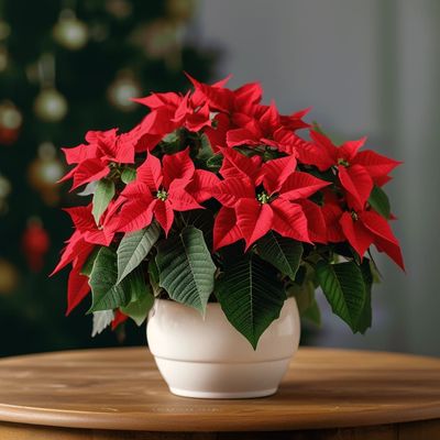 Christmas Poinsettia Flower Arrangement