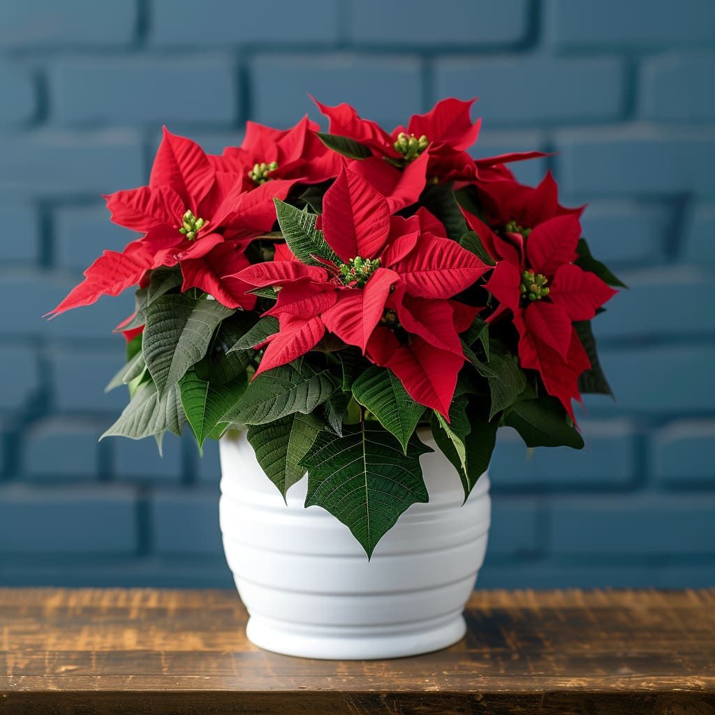 Christmas Poinsettia Flower Arrangement
