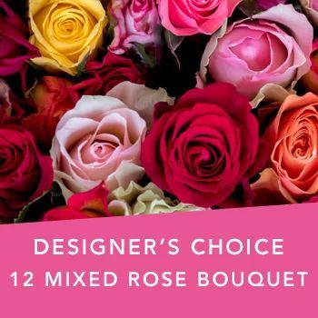 DC 12 Mixed Colour Rose Bouquet