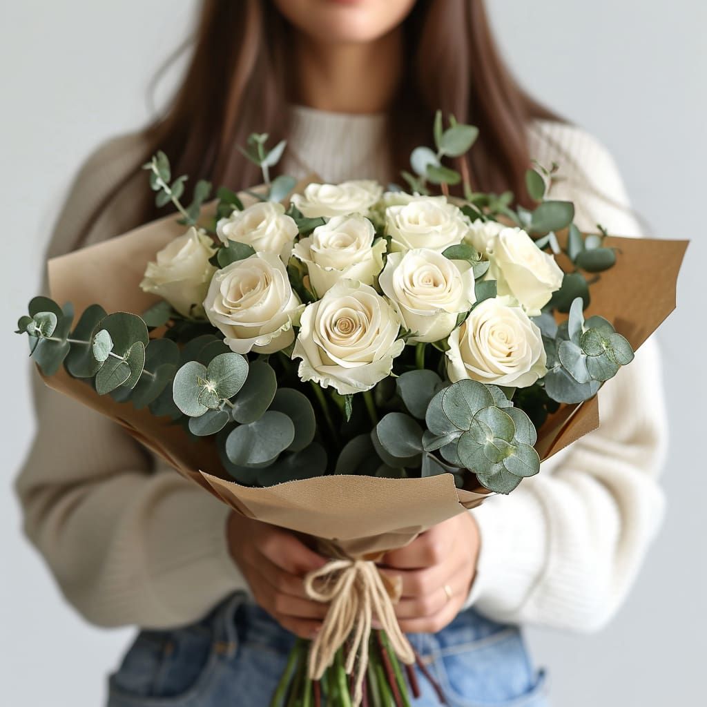 Dreamy White Dozen Flower Bouquet