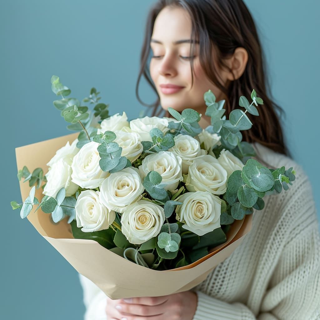 Dreamy White Dozen Flower Bouquet