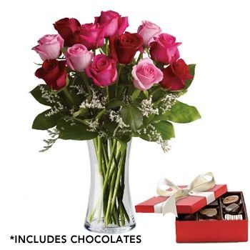 I Love You Vase Arrangement with Chocolate