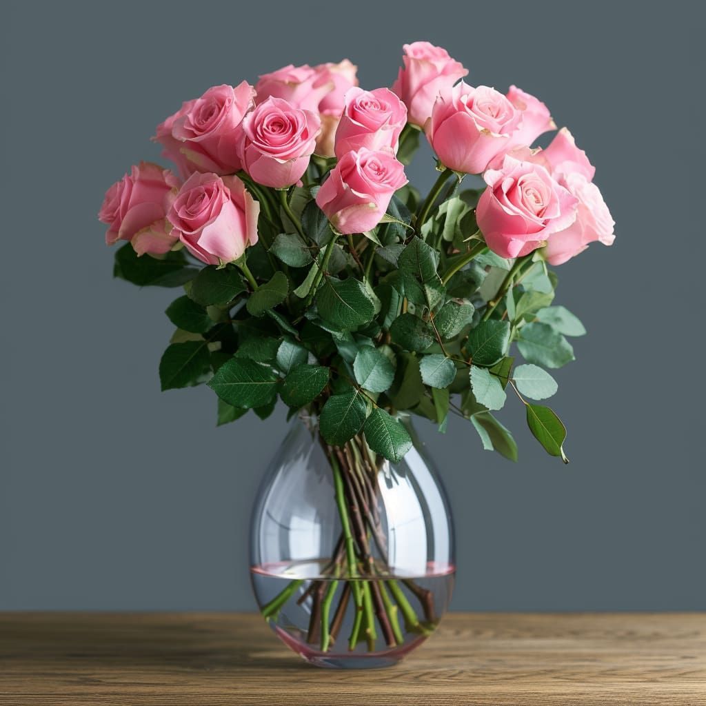 Perfect Pink Dozen Roses