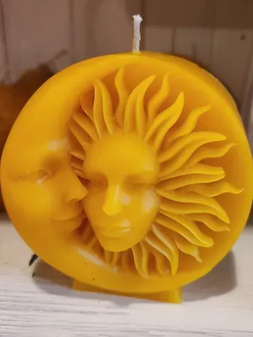 Moon and sun Beeswax Candle