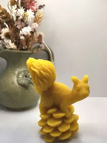 Squirrel Beeswax Candle