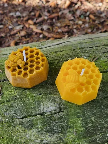 Sml -Hex Honeycomb Beeswax Candle