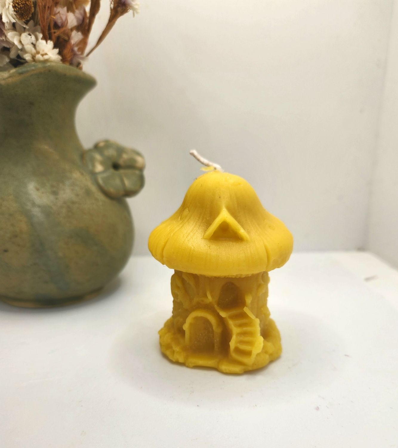 Mushroom house candle