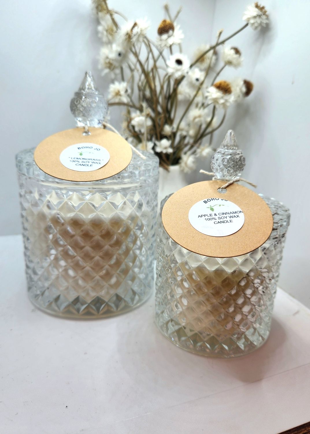 Glass soy candle large 