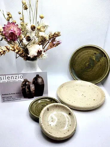 Handmade Pottery Candle Plate 10cm