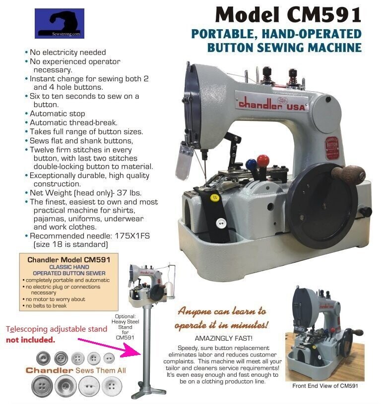 Chandler CM591 Single Needle Button Sewing Machine