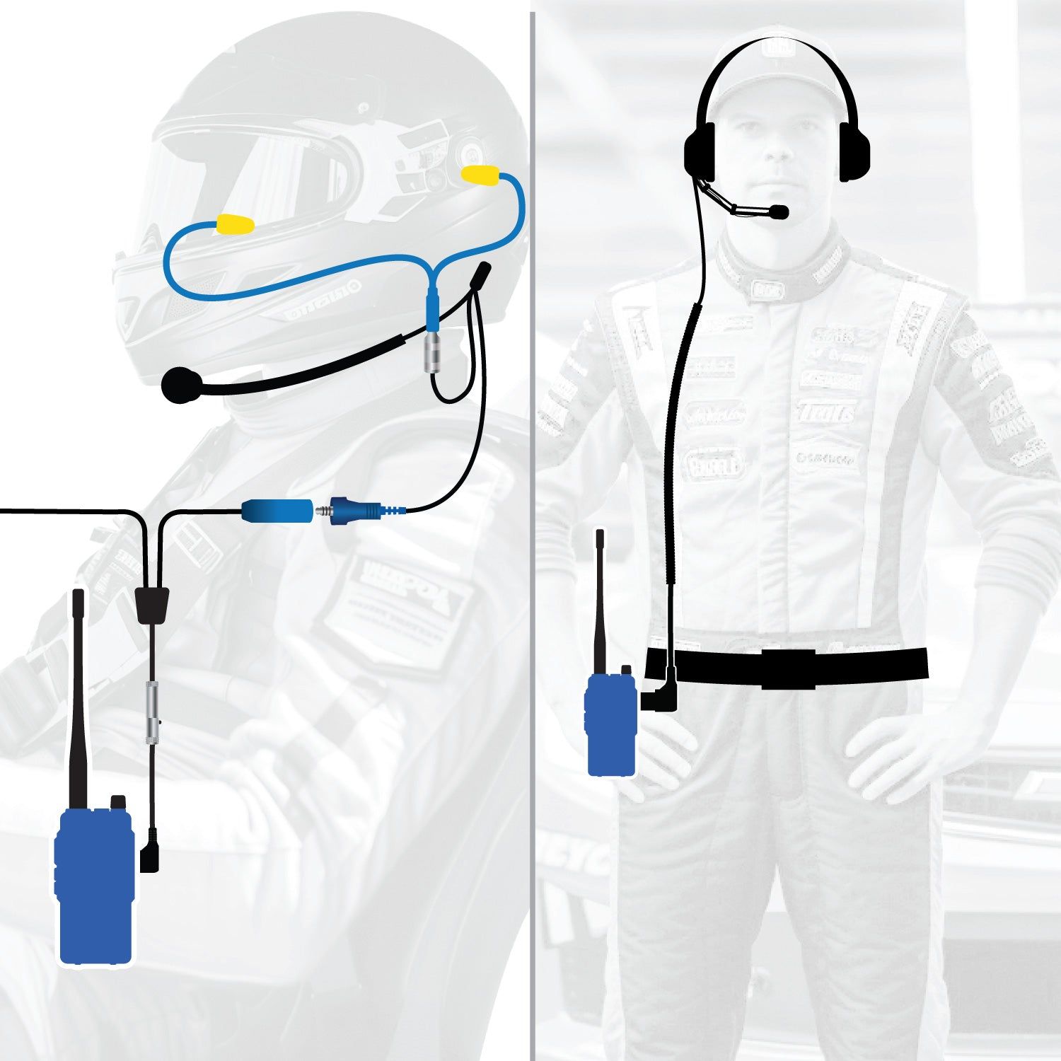 RUGGED Wired Driver and Crew Chief Racing Kit with R1 Radios RUGGED Wired Driver and Crew Chief Racing Kit with R1 Radios