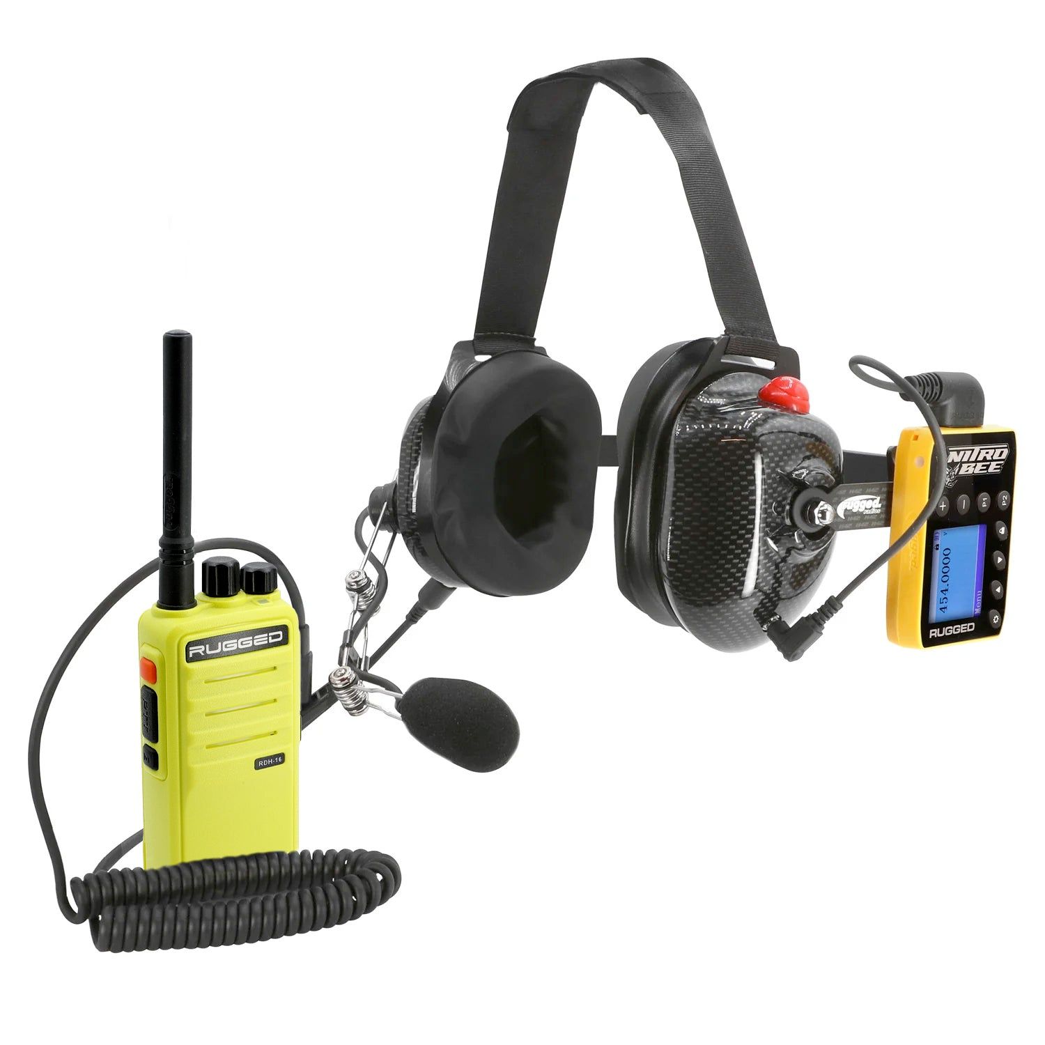 Crew Chief - H42 Spotter Headset and Rugged Handheld Radio Package Single Radio with Nitro Bee X / R1 Business Band Handheld - Digital and Analog / Safety Yellow Crew Chief - H42 Spotter Headset and Rugged Handheld Radio Package Single Radio with Nitro Bee X / R1 Business Band Handheld - Digital and Analog / Safety Yellow