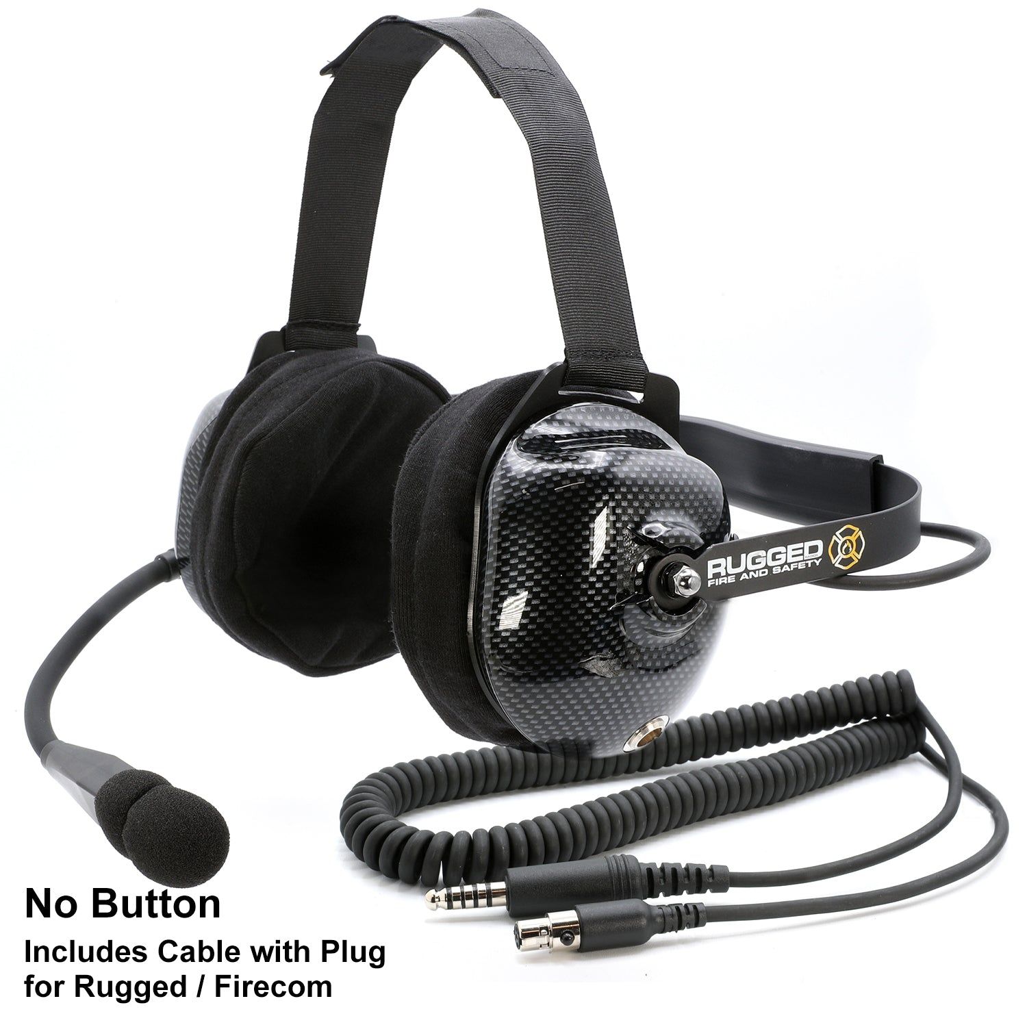 FHS Behind-The-Head Fire Safety Industrial Headset With Mic On/Off Button / For David Clark / Sigtronics / Avcomm
