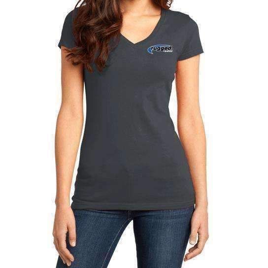 Rugged Radios WORK RACE PLAY Ladies T-Shirt - Grey Medium