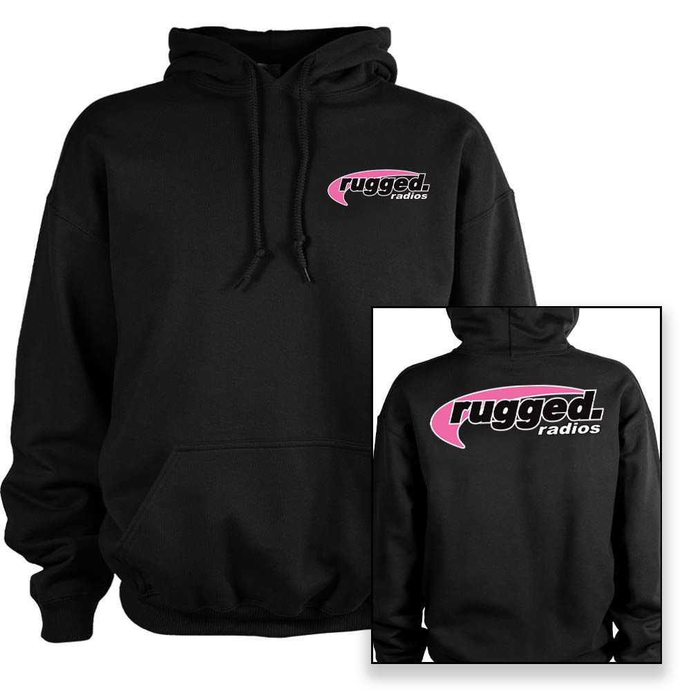 Rugged Radios PINK Pullover Hoodie - Black SM Rugged Radios PINK Pullover Hoodie - Black SM