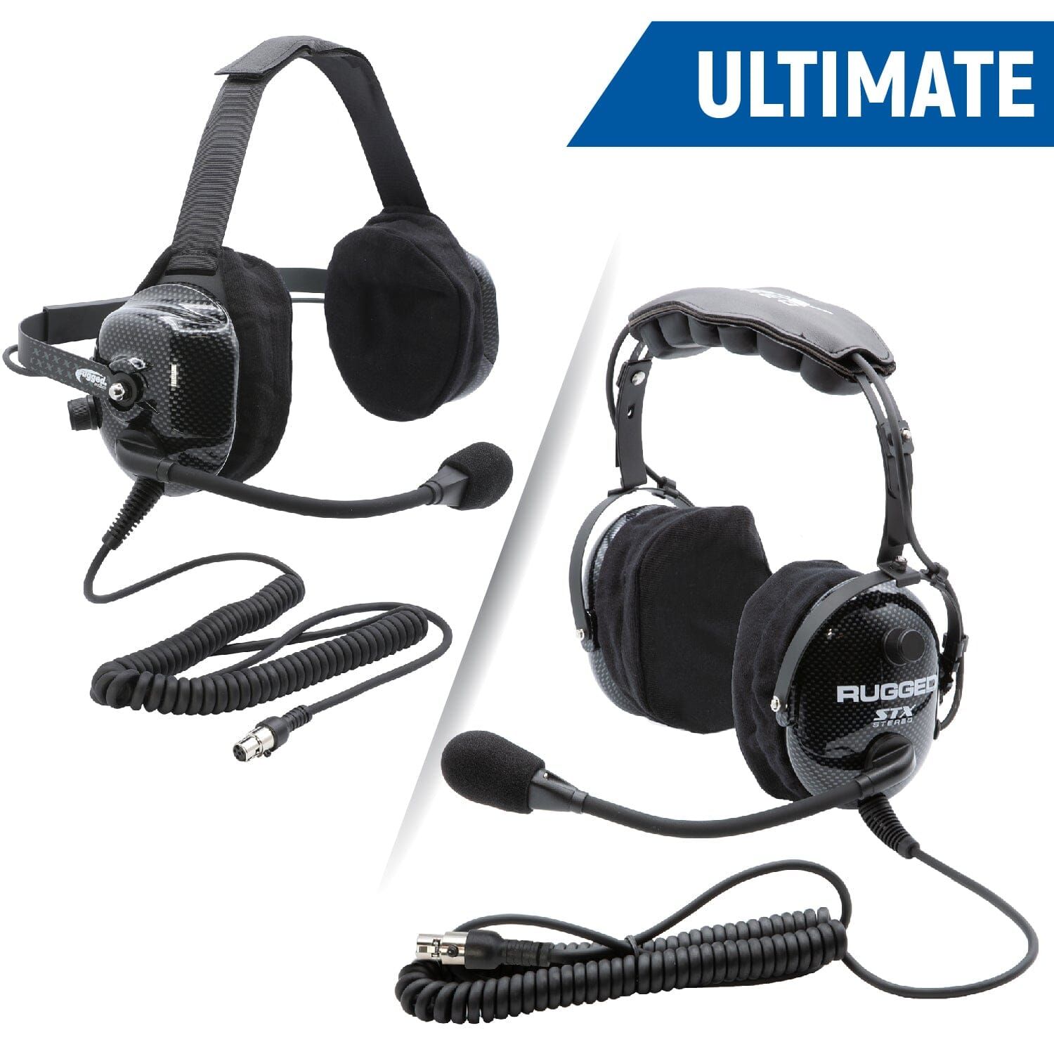 ULTIMATE HEADSET for STEREO and OFFROAD Intercoms - Over The Head or Behind The Head Over The Head