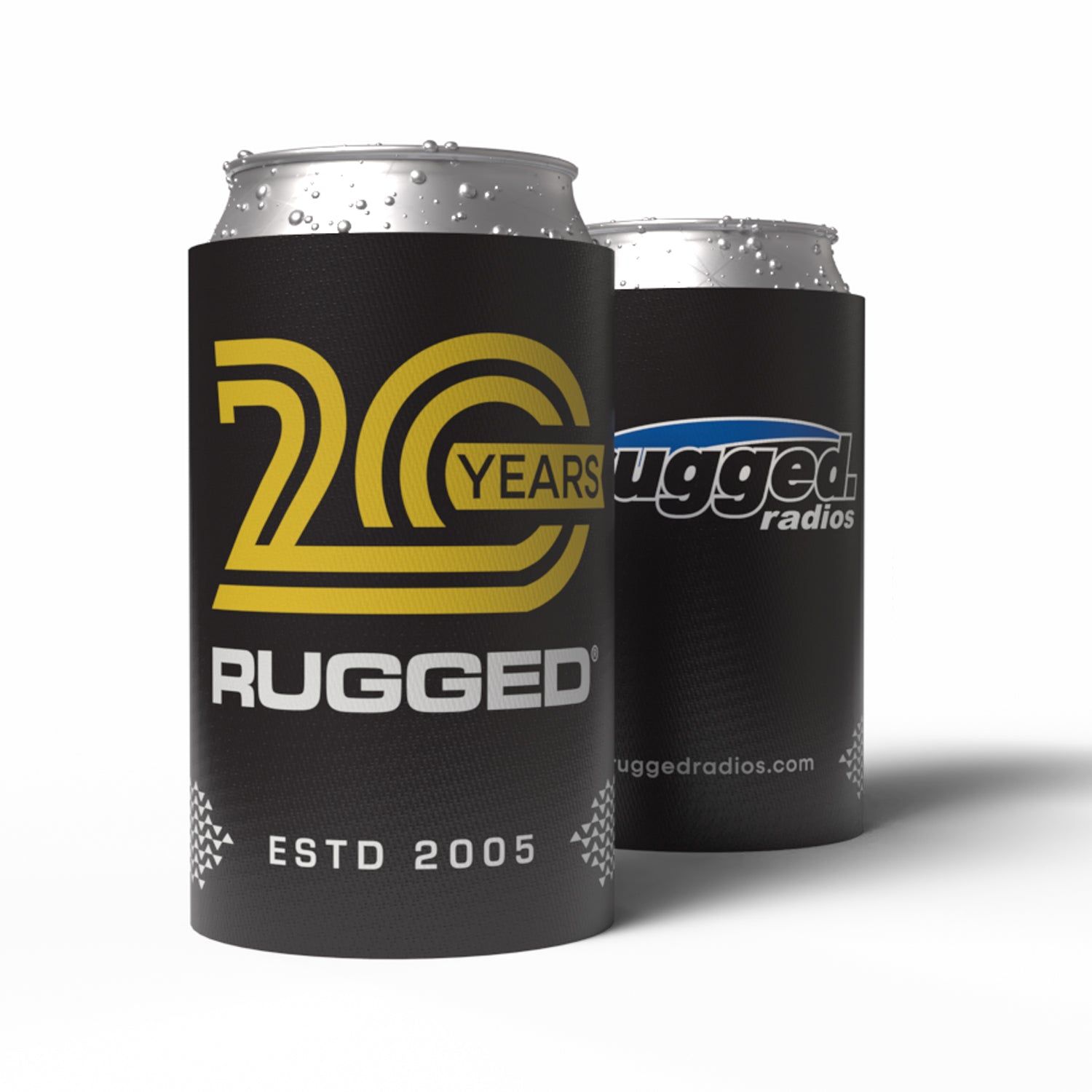 Rugged 20-Year Anniversary Koozie - Black Rugged 20-Year Anniversary Koozie - Black