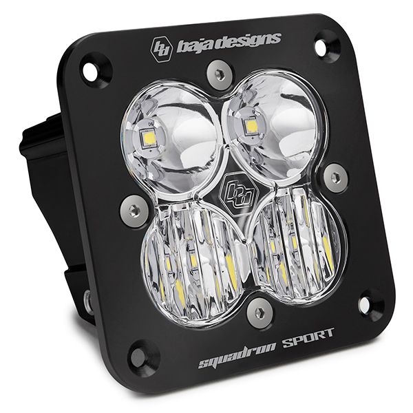 Flush Mount LED Light Pod Black Clear Lens Driving/Combo Pattern Squadron Sport Baja Designs Flush Mount LED Light Pod Black Clear Lens Driving/Combo Pattern Squadron Sport Baja Designs
