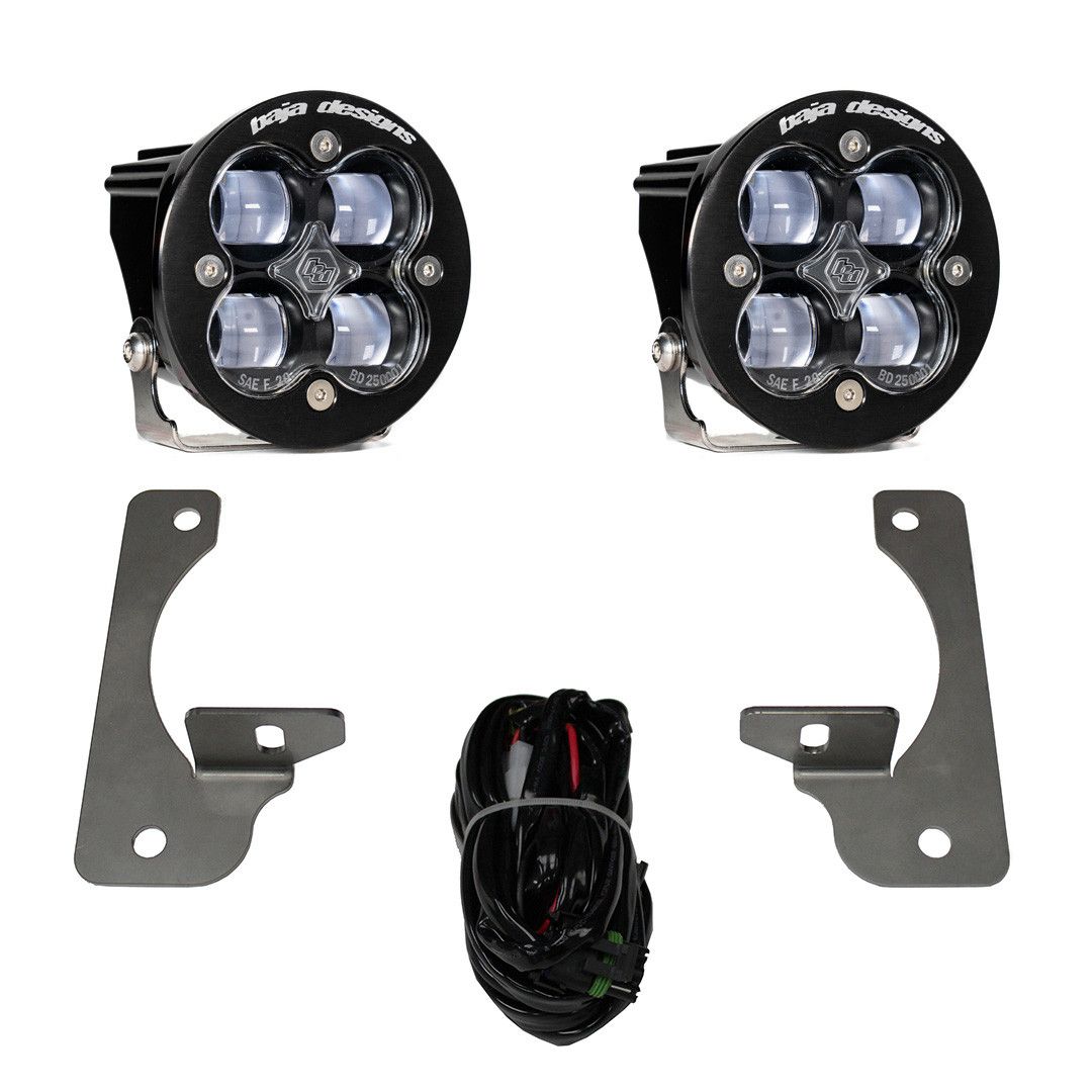 Jeep JK Squadron-R SAE Fog Pocket Light Kit Premium Bumper (Clear)-Jeep 2007-09 Wrangler JK Baja Designs Jeep JK Squadron-R SAE Fog Pocket Light Kit Premium Bumper (Clear)-Jeep 2007-09 Wrangler JK Baja Designs