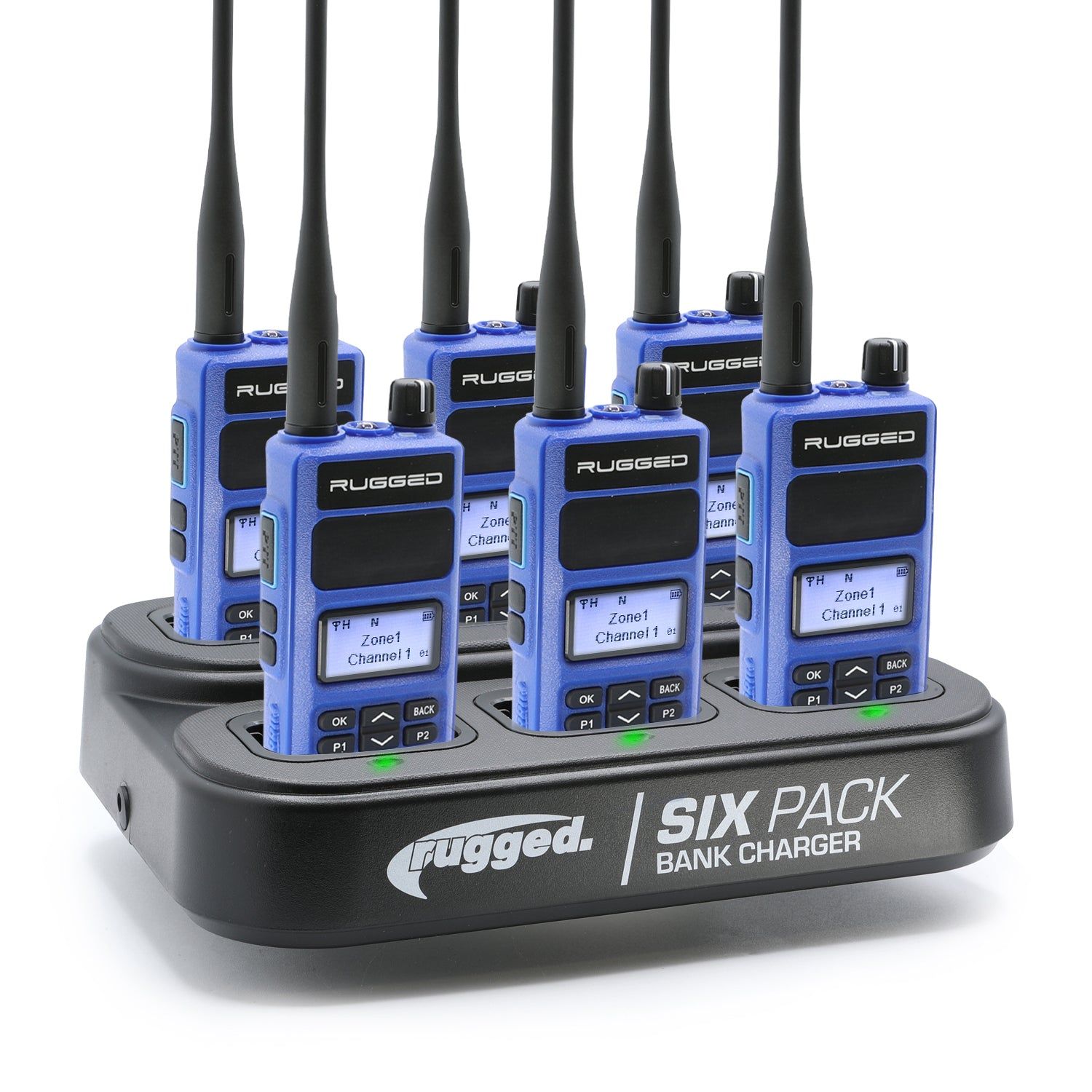6 PACK - Choose Your Business Band Two Way Handheld Radio R1 Blue