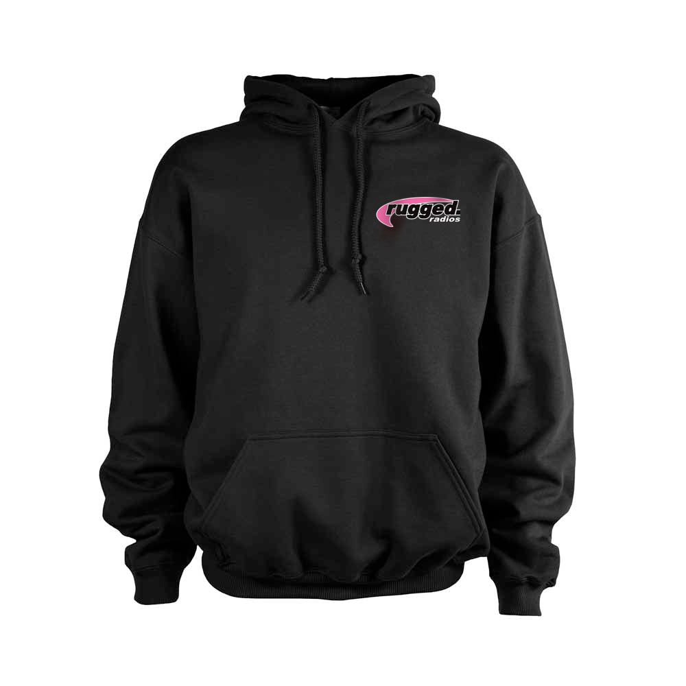Rugged Radios PINK Pullover Hoodie - Black MD Rugged Radios PINK Pullover Hoodie - Black MD